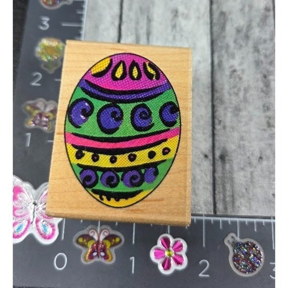 Rubber Stampede Whimsy Egg Easter A2403D Rubber Stamp Wood #N49